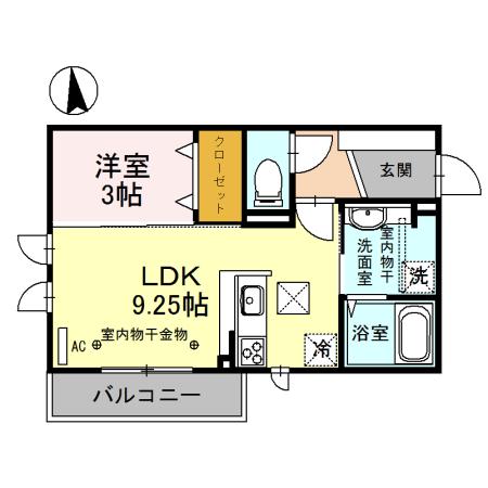 レトワール(1LDK/1階)の間取り写真