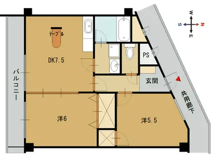 モンセーヌ631(2DK/3階)の間取り写真