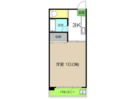 KURODAII(1K/4階)の間取り写真