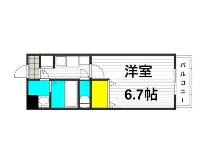 アンソレイユ(1K/1階)の間取り写真