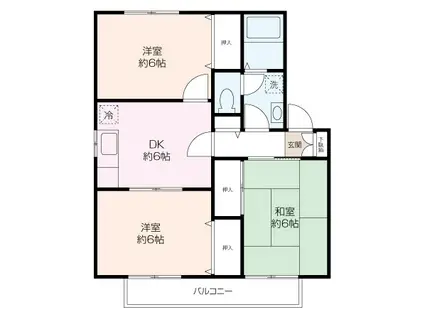 プレジール葉山(3DK/2階)の間取り写真