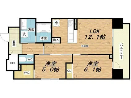 IBC RESIDENCE ウエスト(2LDK/7階)の間取り写真
