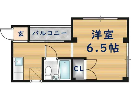 近鉄大阪線 弥刀駅 徒歩11分 3階建 築49年(1K/3階)の間取り写真