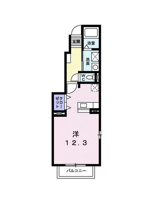 サンダ-バ-ドハイム(ワンルーム/1階)の間取り写真