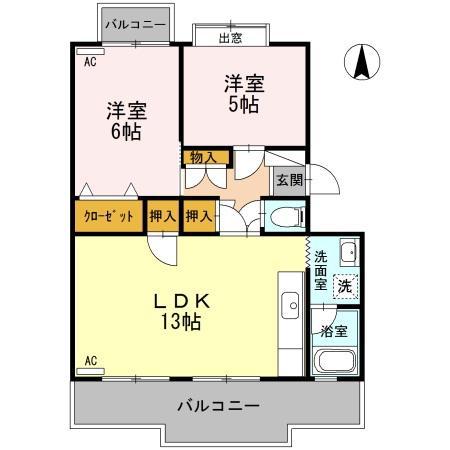 ピュアハイツ(2LDK/3階)の間取り写真