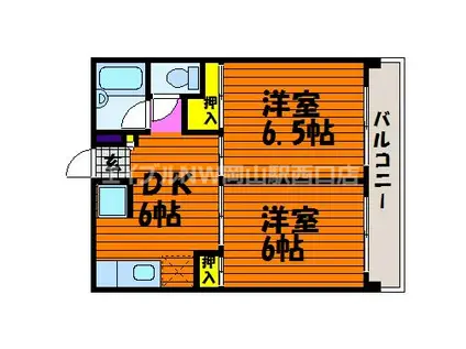 三貴ビル(2DK/2階)の間取り写真