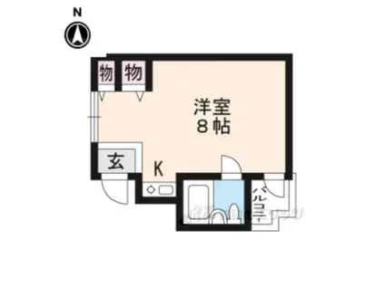 DETOM-1京大前(ワンルーム/1階)の間取り写真