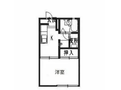 ヴィラ カメリア(1K/1階)の間取り写真