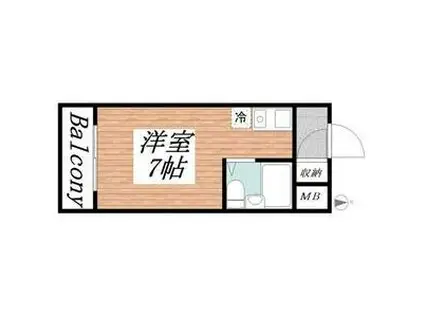 リッチライフ伊川谷(ワンルーム/1階)の間取り写真