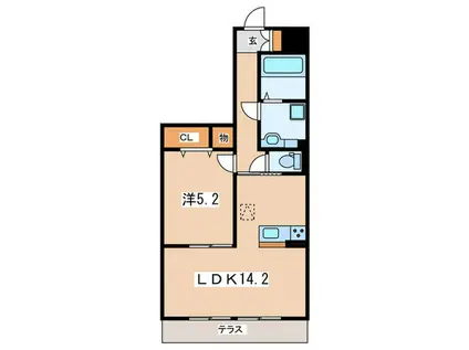 ファーストステージ本厚木(1LDK/1階)の間取り写真