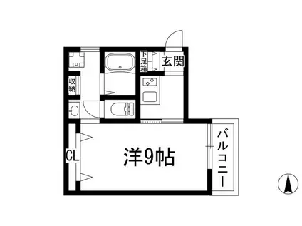フルール宝塚2(1K/1階)の間取り写真