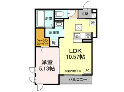 I′Sガーデン(1LDK/1階)の間取り写真