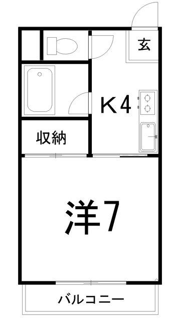シティハウス比島(1K/4階)の間取り写真
