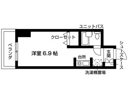 宮前平ハイツ(ワンルーム/3階)の間取り写真
