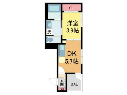 ハーモニーテラス甲子園浜田町(1LDK/3階)の間取り写真