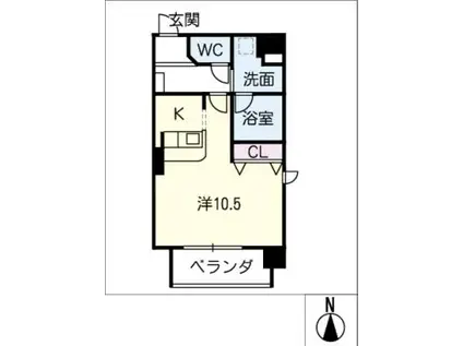LIFE STAGE 丸の内(ワンルーム/11階)の間取り写真