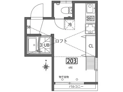 グランエッグス中野鷺宮(ワンルーム/2階)の間取り写真