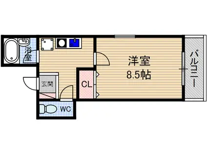 PRIVE IBARAKI KASUGA(1K/1階)の間取り写真