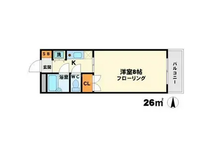 ラ・ファイン江坂(1K/6階)の間取り写真