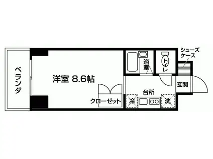 STUDIO仙台(1K/9階)の間取り写真