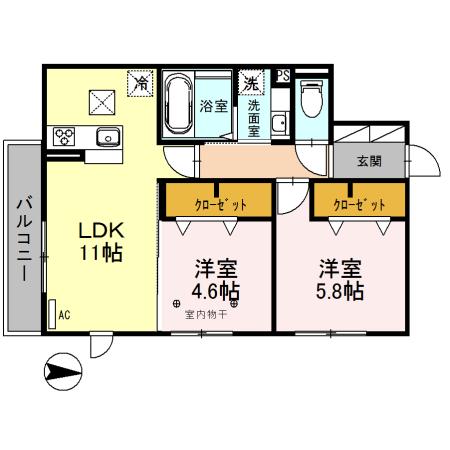 パストラル美南(2LDK/1階)の間取り写真