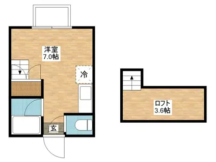 エステートハイツ出雲(ワンルーム/1階)の間取り写真