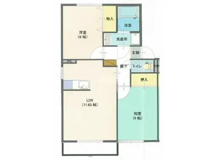 プランタンIII(2LDK/2階)の間取り写真