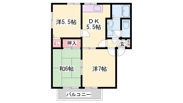 ディアス・オークラ(3DK/2階)の間取り写真