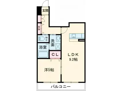 カレントII(1LDK/2階)の間取り写真