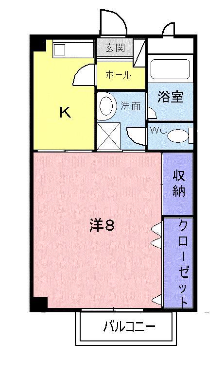 ファミール・ビラA(1DK/2階)の間取り写真