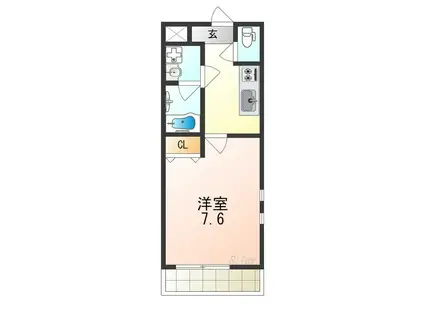 グランピア鳳(1K/3階)の間取り写真