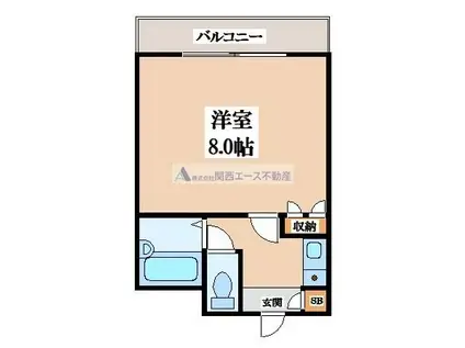 SEAウエストコート(ワンルーム/1階)の間取り写真