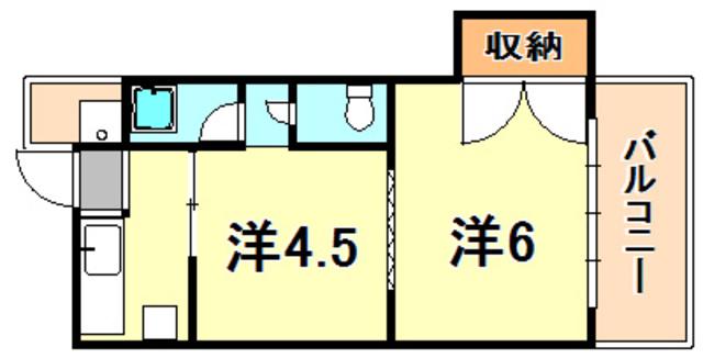 マンションまさ(2K/5階)の間取り写真