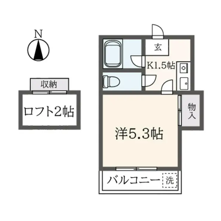 レオパレス南野 2階階 間取り