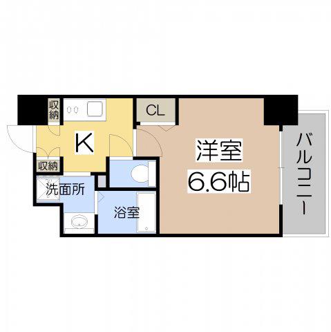 プレデコート北田辺(1K/7階)の間取り写真