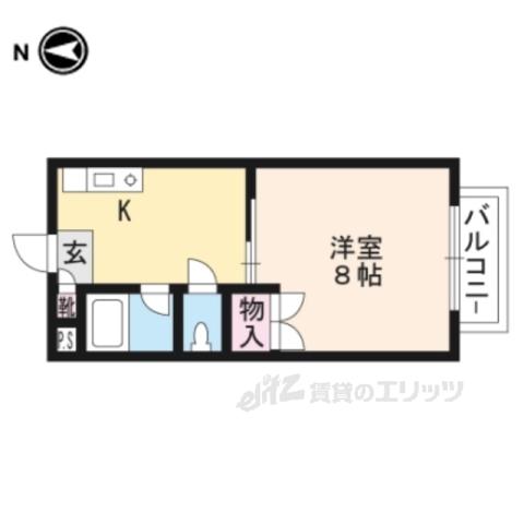 メゾン林2(1K/1階)の間取り写真