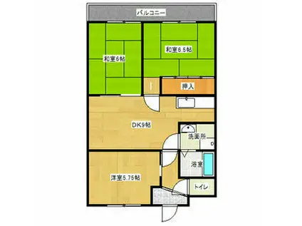 グリーンハイムエル(3DK/3階)の間取り写真