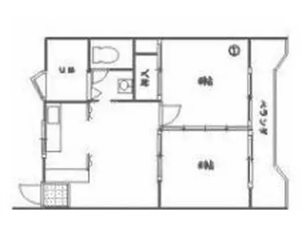 第二築地レジデンス(2DK/3階)の間取り写真