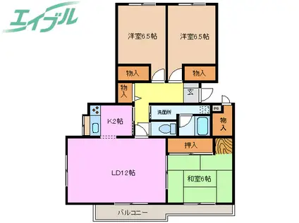 グレースマンション(3LDK/2階)の間取り写真