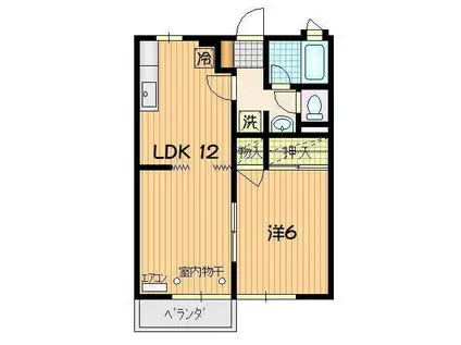 ハイム緑が丘(1LDK/1階)の間取り写真