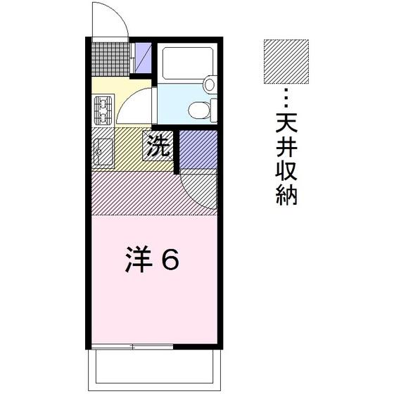 チェリーヒルA(ワンルーム/2階)の間取り写真