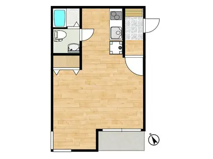 プリメーラ池ノ内S棟(ワンルーム/1階)の間取り写真