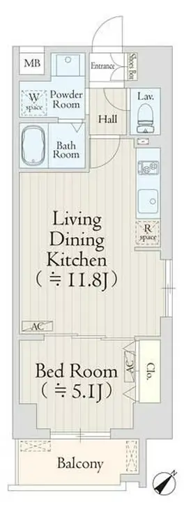 AVENIR渋谷本町 7階階 間取り