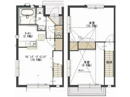 キラテック・アテン(2LDK/1階)の間取り写真