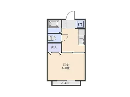 サンフィールド玉村 II(1K/2階)の間取り写真