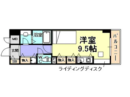 フレックス芦屋(ワンルーム/8階)の間取り写真