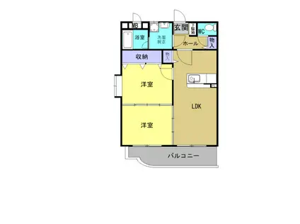 クレールコートII(2LDK/2階)の間取り写真