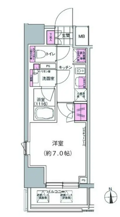プレジリア東日本橋 7階階 間取り