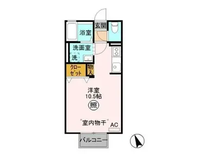 イノセントワールド 六番館(ワンルーム/2階)の間取り写真