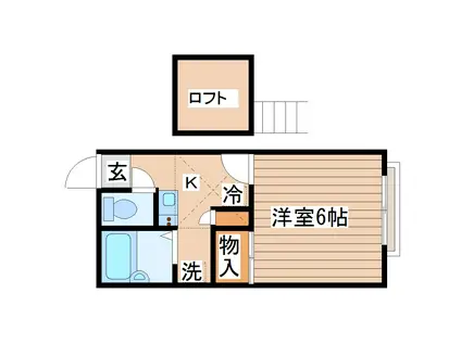 パレス萩野町(1K/2階)の間取り写真